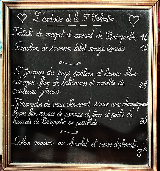 Ardoise de la Saint-Valentin